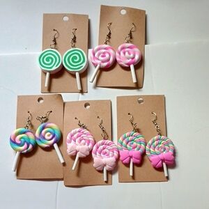 Colorful Lollipop Earrings Set